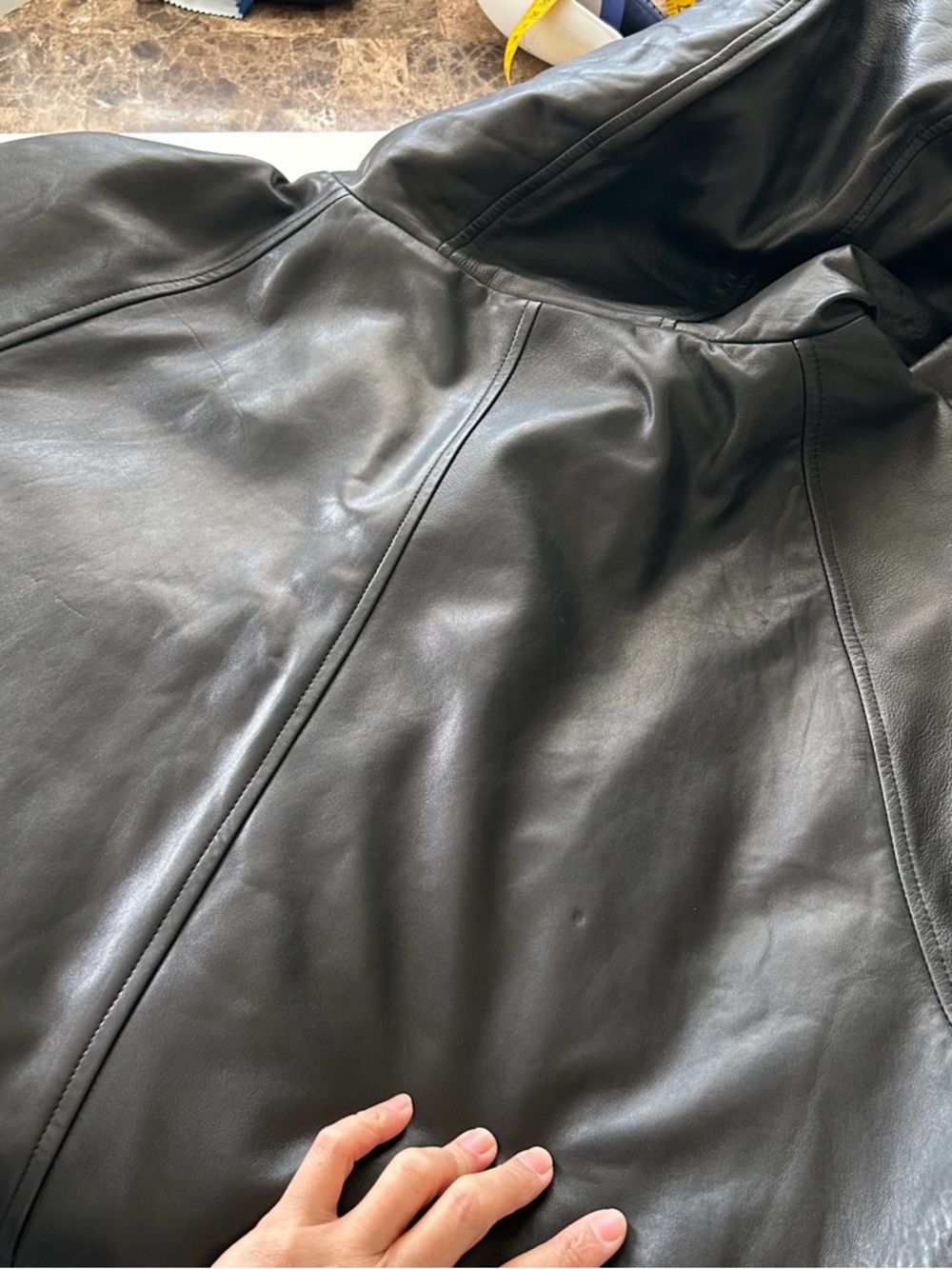 Vintage 90s Polo Sport Ralph Lauren Leather Parka Jacket Hooded Black XL Rare. - Picture 10 of 16